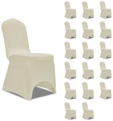 vidaXL Huse elastice pentru scaun, 18 buc. , crem (3051641)