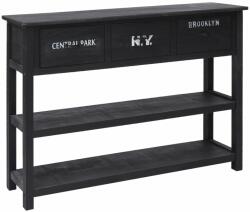 vidaXL Servantă, negru, 108x30x76 cm, lemn masiv de paulownia (338551) Comoda