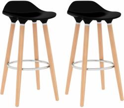 vidaXL Scaune de bar, 2 buc, negru (289365)