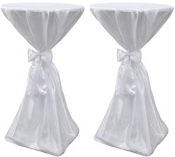 vidaXL Husă de masă albă, 70 cm, cu fundă, 2 buc (241188)