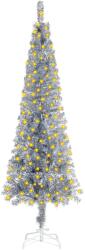 vidaXL Brad de Crăciun subțire cu LED-uri, argintiu, 180 cm (3078010)