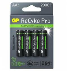 GP Batteries Baterie reîncărcabilă GP R6 AA 2100mAh RECYKO + PRO Fast Flash GP-BR-210AAHCF-APCEB4 NiMH /până la 1500 cicluri/ 4 buc. în ambalaj GP