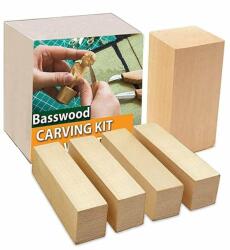 BeaverCraft Set de blocuri din lemn pentru sculptura BeaverCraft BW1, 5 piese (BVRCBW1)
