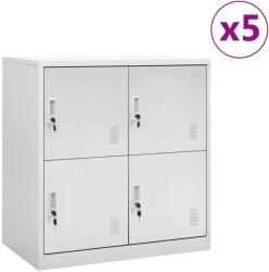 vidaXL Dulapuri vestiar 5 buc. gri deschis 90x45x92, 5 cm oțel (3095227)