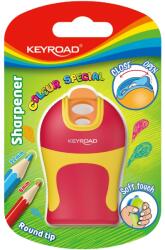 Keyroad Hegyező 2 lyukú tartályos, fedeles, ceruzahegy gömbölyítő Keyroad Colour Special vegyes színek (38420) - pencart