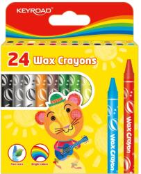 Keyroad Zsírkréta készlet 8x90 mm 24 db/bliszter Keyroad Wax Crayon vegyes színek (38555) - pencart