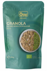 Obio Granola cu orz verde si spirulina bio 200g Obio