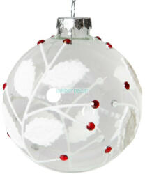  116 üveg karácsonyfa gömb Fehér/ezüst 8 cm - lakberbazar - 6 208 Ft