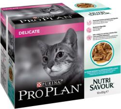 PRO PLAN Hrana umeda pisici PURINA PRO PLAN DELICATE NUTRISAVOUR cu peste oceanic 10 x 85 g