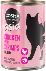Cosma 6x400g Cosma Asia aszpikban nedves macskatáp- Csirke & garnéla