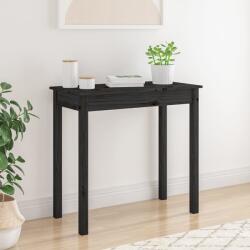 vidaXL Masă consolă, negru, 80x40x75 cm, lemn masiv de pin (814248)