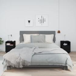 vidaXL Noptiere, 2 buc. , negru, 40x34x55 cm, lemn masiv de pin (818324)