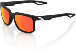 100% CENTRIC Matte Crystal Black fekete napszemüveg (piros lencsével)