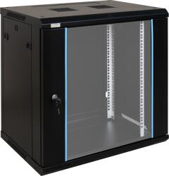 Pulsar RWA1266 19" 12U 600x600 fali rack szekrény; lapraszerelt; fekete (RWA1266) - hik-online