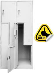 +Plus Mobilier Vestiar metalic Premium 4 usi Z (2x2) 800x500x1800 mm (LxlxH), Neasamblat, PLUS gri 4 Nu Vestiar metalic usi Z 800x500x1800 (61004076)