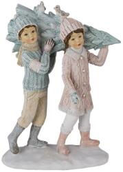 Clayre & Eef Figurine Copii cu brad din polirasina 12 cm x 6 cm x 15 h (6PR4662)