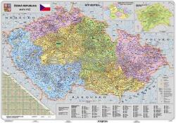 Stiefel Csehország irányítószámos térképe, fóliázott, faléces (47340) - pepita