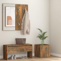 vidaXL Set de mobilier pentru hol, stejar fumuriu, lemn prelucrat (3120197) Garderoba