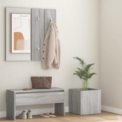 vidaXL Set de mobilier pentru hol, gri sonoma, lemn prelucrat (3120198) Garderoba