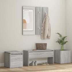 vidaXL Set de mobilier pentru hol, gri sonoma, lemn prelucrat (3120201) Garderoba