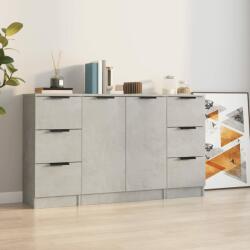 vidaXL Servante, 3 piese, gri beton, lemn prelucrat (3115839) Comoda