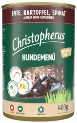 Christopherus Christopherus Dog konzerv menü Senior kacsa, burgonya, spenót 400g