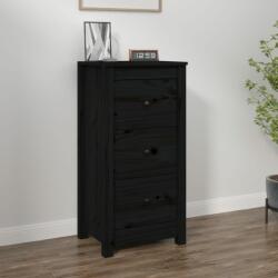vidaXL Servantă, negru, 40x35x80 cm, lemn masiv de pin (813747) Comoda