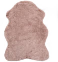 vidaXL Covor din blană ecologică de iepure 65x95 cm roz învechit (285107)