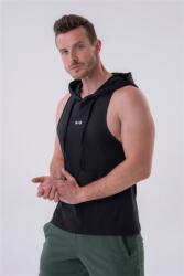 NEBBIA Fitness trikó kapucnival 323 - FEKETE (XXL) - NEBBIA