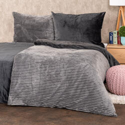 4Home Lenjerie de pat din micro-flanelă 4Home Stripe, gri, 140 x 200 cm, 70 x 90 cm