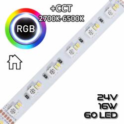 PannonLED LEDSZALAG RGB+CCT 2700K-6500K 60led/m IP20 24V színes 16W/m 70671 (70671)