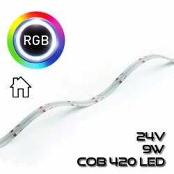 PannonLED COB LEDSZALAG 420 led/m IP20 24V, 9W/m RGB COB LED színváltó RGB 75370 (75370)