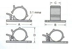  Öntapadó Kábel és Csőrögztő Klipsz (10.5 - 12 mm) ACA-1011