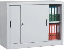 Plus Mobilier Dulap metalic Premium usi culisante 1 raft 1200x450x900 mm (LxlxH) 50 kg/polita, Neasamblat, PLUS gri 2 1 1200x450x900 50 kg Dulap metalic usi glisante (61004088) Dulap arhivare