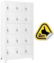 +Plus Mobilier Vestiar metalic Premium pt. valori cu picioare si 15 compartimente, 900x450x1920 mm (LxlxH), Asamblat, PLUS gri 15 40 kg Da Vestiar metalic cusetat 900x500x1920 (61004087)