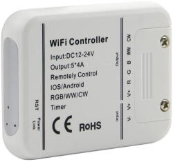V-TAC RGB + CCT LED szalag WiFi vezérlő 12/24V, max. 20A - SKU 8426 (8426)