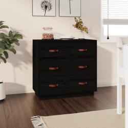 vidaXL Servantă, negru, 80x40x75 cm, lemn masiv de pin (820111) Comoda