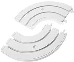 AFK AFK Műanyag mennyezeti függönysínhez - Íves lezáró (2 soros) - 1 db jobbos és 1 db balos, fehér (5900882974855)