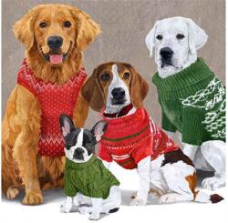 Ambiente Szalvéta 1db 33x33cm Sweater Dogs, Kutyák pulcsiban (PPD.C333001427)