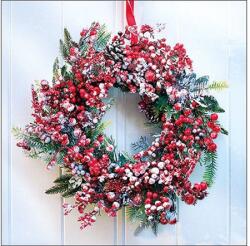  Szalvéta 1db 33x33cm Frozen Wreath, Fagyott koszorú (AMB.33314625)