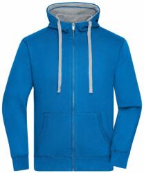 James & Nicholson (Daiber) Férfi cipzáros kapucnis pulóver JN963 - Kobaltszín / szürke melírozott | XL (1-JN963-1700627)