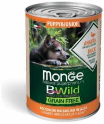 Kutya eledel MONGE Dog Bwild Puppy and Junior Duck (400 g) (H061131)