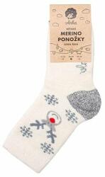 Vlnka Gyerek Merinó zokni "rénszarvas" - szürke zokniméret 30-34