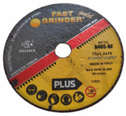 Fast Grinder 75x1, 2x10 A46R Inox MCTG FG Inox vágókorongok Fast Grinder 35030005