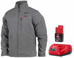 Milwaukee M12HJGREY5-201(L) Férfi fűthető kabát 12 V | L | Szürke | 1 x 2 Ah akku + töltő (4932492952)