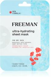 Freeman Essentials Hyaluronic Acid & Super Berries mască textilă hidratantă pentru tenul uscat 28 ml
