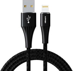 Vipfan A01 USB to Lightning cable, 3A, 1.2m, braided (black) (25412) - vexio