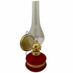 VivaTechnix Lampa cu gaz lampant Vivatechnix Classic TR-1002R, rezervor sticla cu catifea, oglinda metal, Rosu