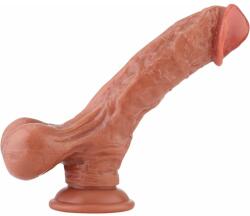 HISMITH HSA128 Dual-Density Realistic Silicone Curved Dildo KlicLok 8.86" Skin Dildo