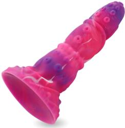 HISMITH HSD31 Realistic Silicone Tentacle Dildo Strong Suction Cup 8.59" Pink-Purple Dildo